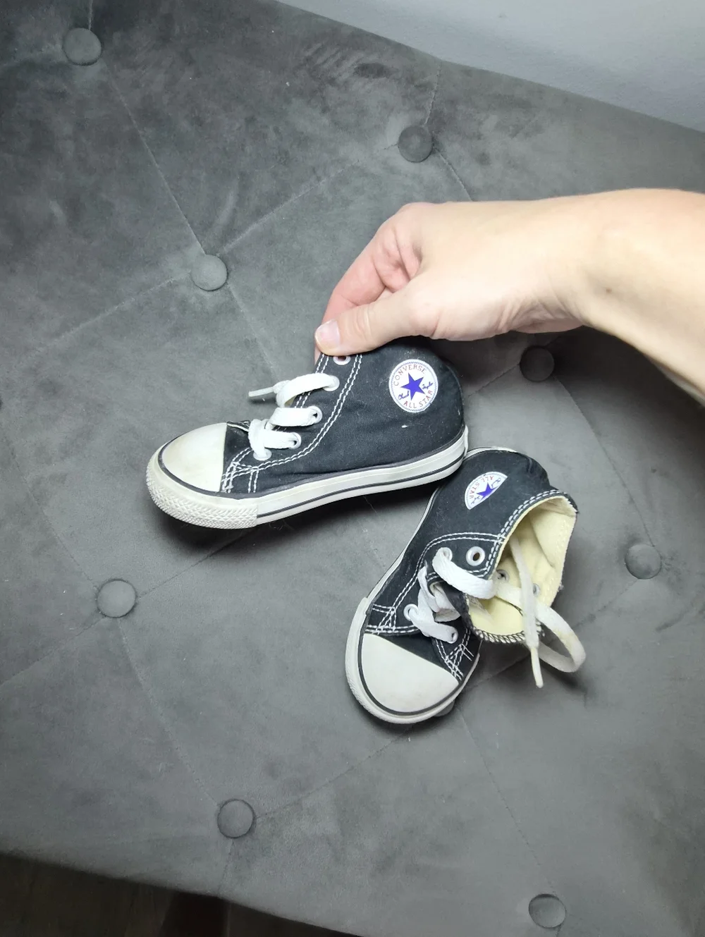 Converse Kids Black and White High-Top Sneakers 7